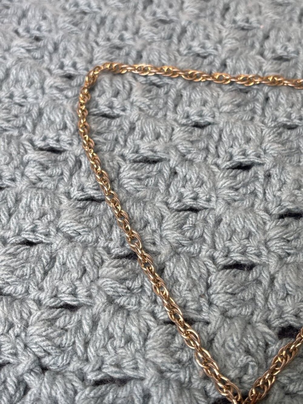 Vtg Goldtone Rope Chain Faceted Beaded Lariat Necklace Adjustable Metal Fading - Picture 3 of 4